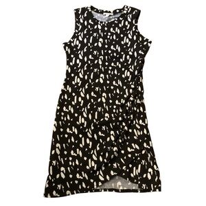 Nine West Black and White Sheath Dress Sleeveless Crew Neck Medium